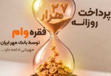 بانک مهر ایران روزانه ۲۷ هزار فقره وام پرداخت میکند