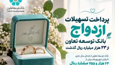 پرداخت تسهیلات ازدواج بانک توسعه تعاون از 23 هزار میلیارد ریال گذشت